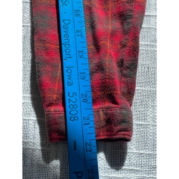 Woolrich Plaid Flannel Shirt Distressed Paint Splatter Grunge Workwear M - Picture 9 of 11